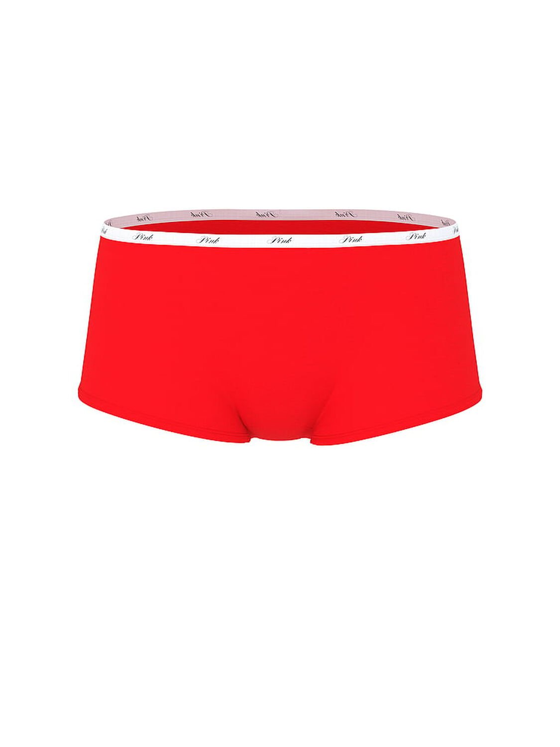 vs Pink Logo Cotton Boyshort Panty Bright Vermillion 1 of 2 