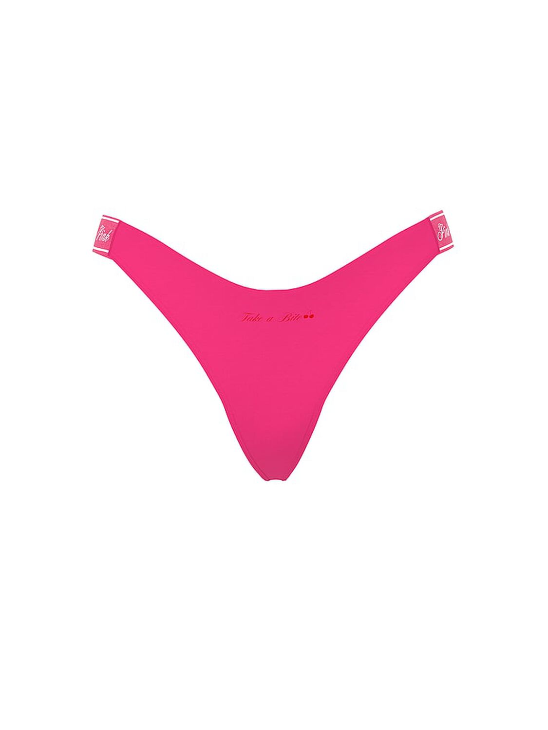vs Pink Logo Cotton Shine High-Leg Thong Panty Hot Stuff 3 of 3 