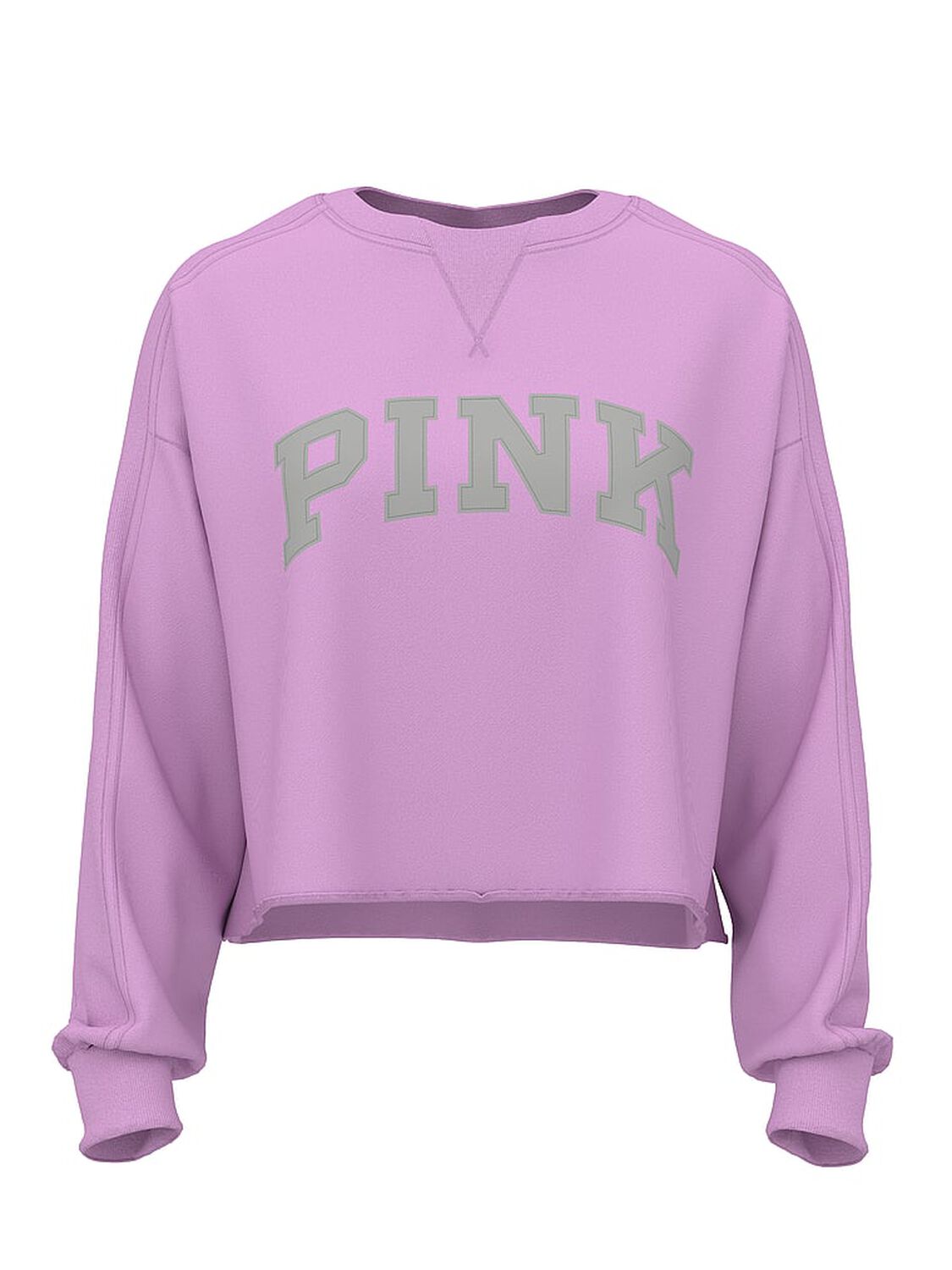 vs Pink Campus Terry&trade; Raw-Cut Crew Sweatshirt Light Lilac 3 of 4 