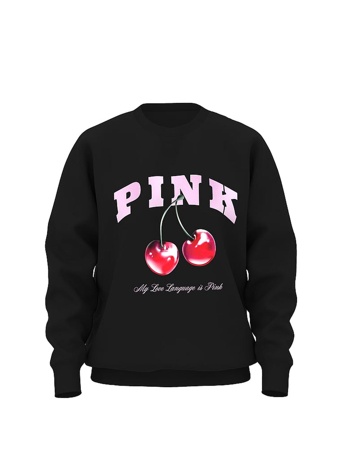 vs Pink Campus Fleece&trade; Oversized Crew Sweatshirt Pure Black Vday 3 of 4 