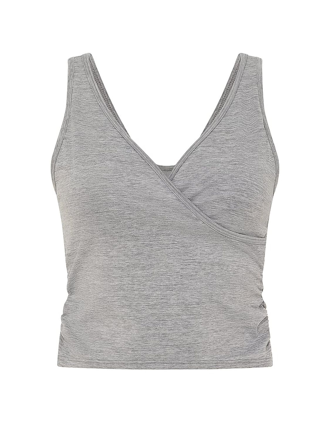 vs Pink PINK Relay&trade; Ruched Wrap Bra Tank Night Owl Grey 3 of 3 