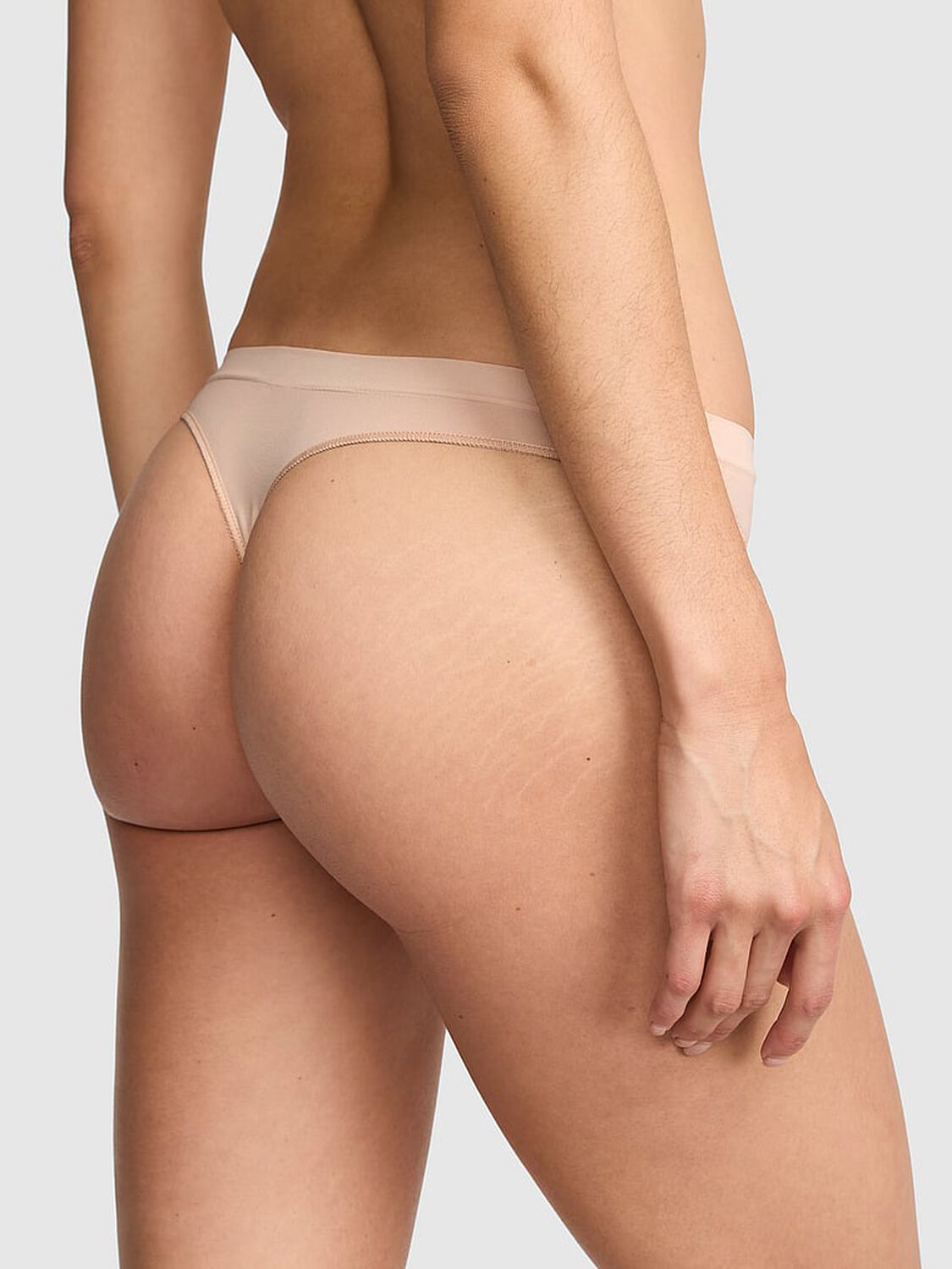vs Pink Seamless Thong Panty Marzipan Logo Wb 2 of 3 