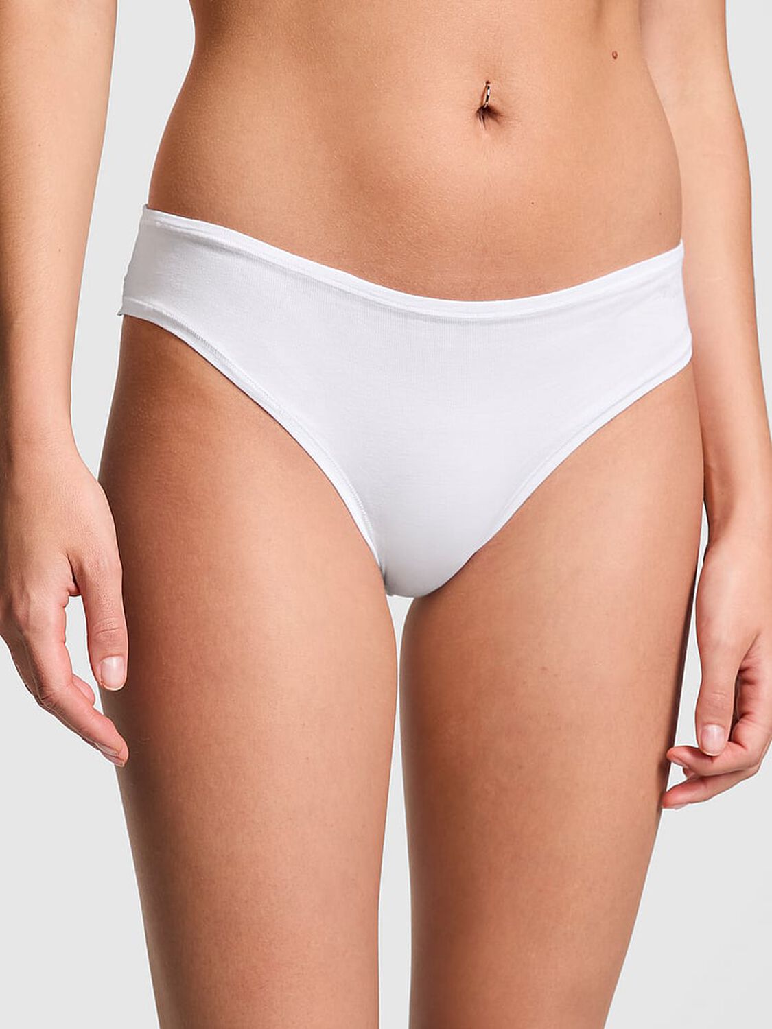 vs Pink Cotton Cheeky Panty Optic White 1 of 3 