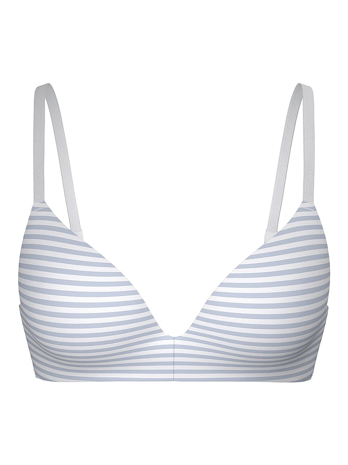vs Pink Wear Everywhere Wear Everywhere Push-Up Wireless Bra Hydrangea Blue Stripe Print 3 of 3 