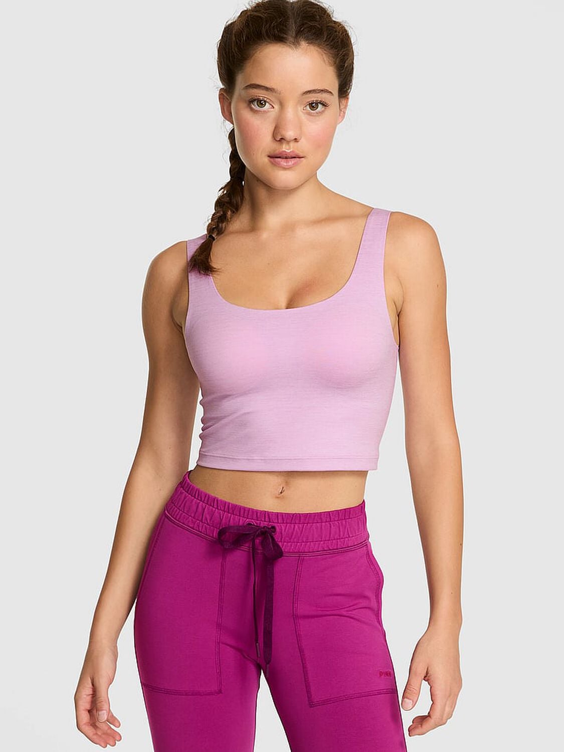 pink Pink Relay Bra Tank Hushed Lilac Marl 1 of 3 