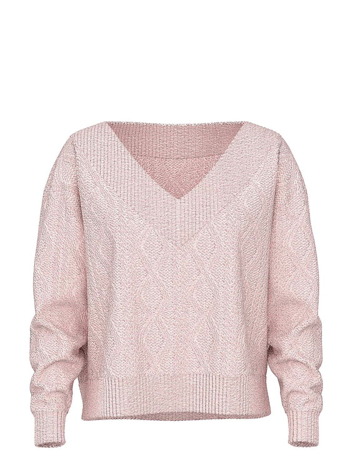 vs Pink Oversized Cable Knit V-Neck Sweater Dollhouse 3 of 3 