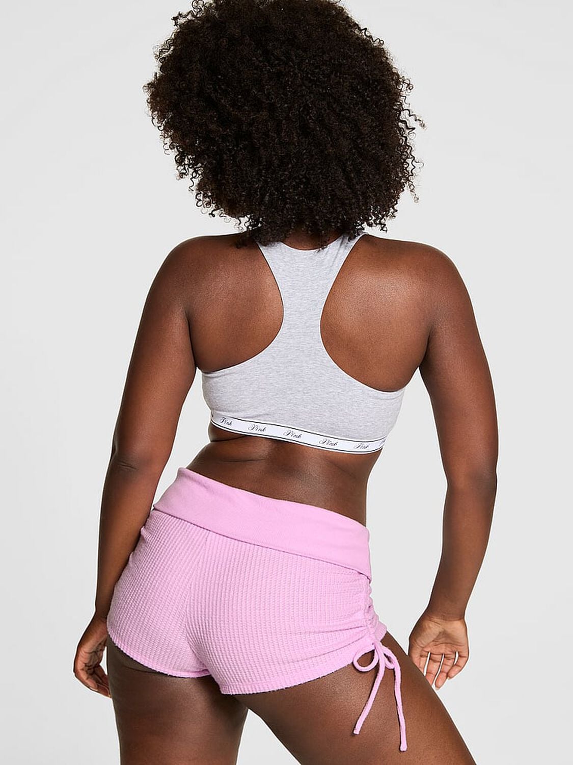 vs Pink Waffle Knit Foldover Shorts Hushed Lilac 2 of 3 