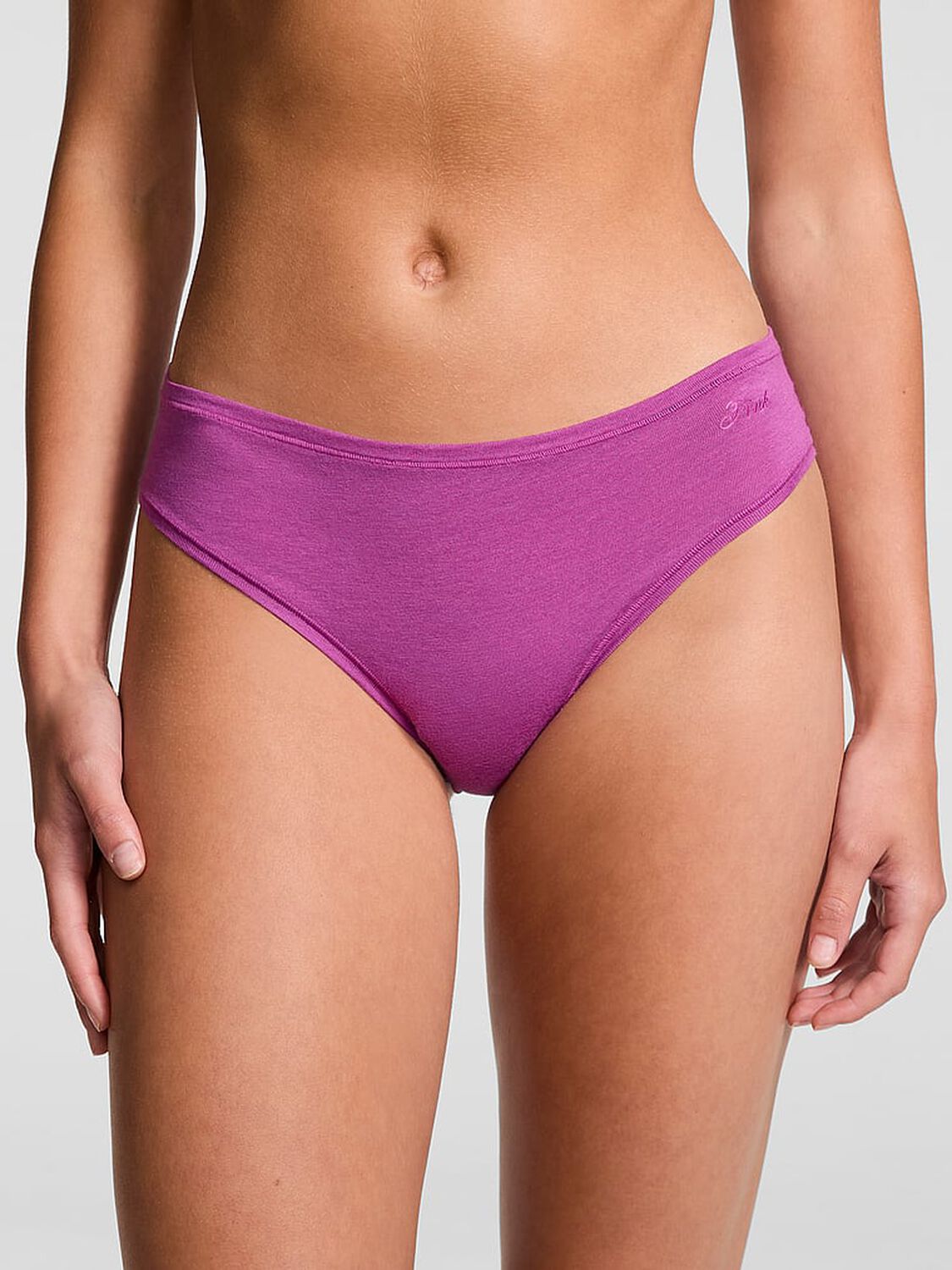 vs Pink Cotton Cheeky Panty Deep Berry 1 of 3 