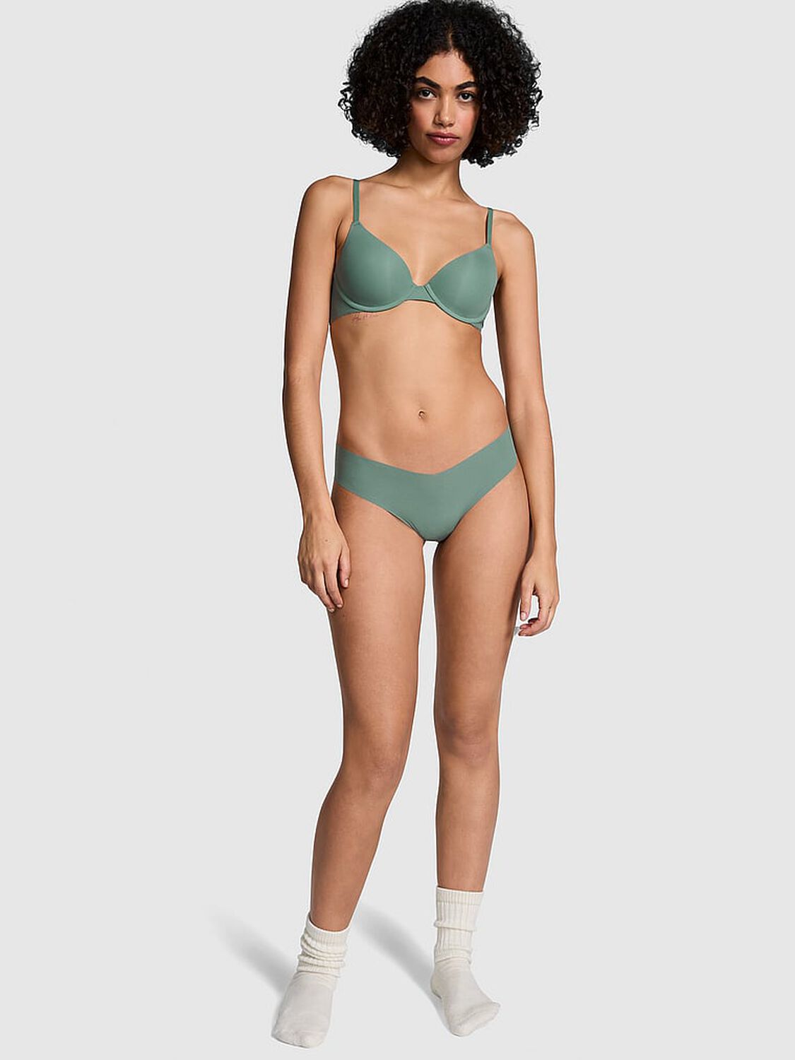 vs Pink No-Show Thong Panty Fresh Forest 4 of 4 