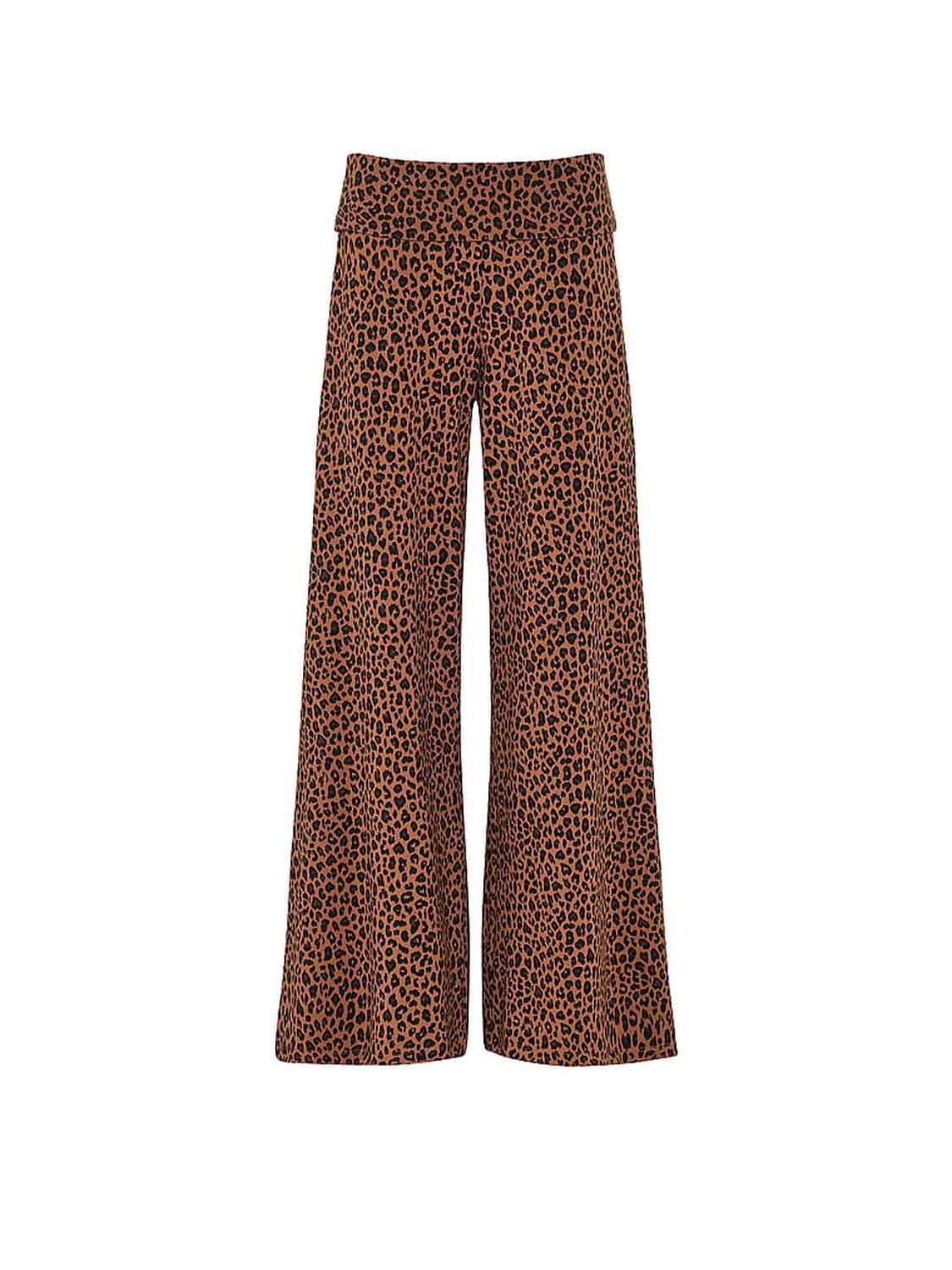 vs Pink All-Day Cotton&trade; Foldover Wide-Leg Pants Leopard 3 of 3 