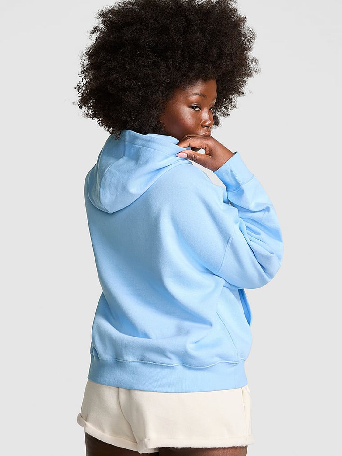 vs Pink Ivy Fleece Campus Hoodie Blue Dancer 2 of 4 