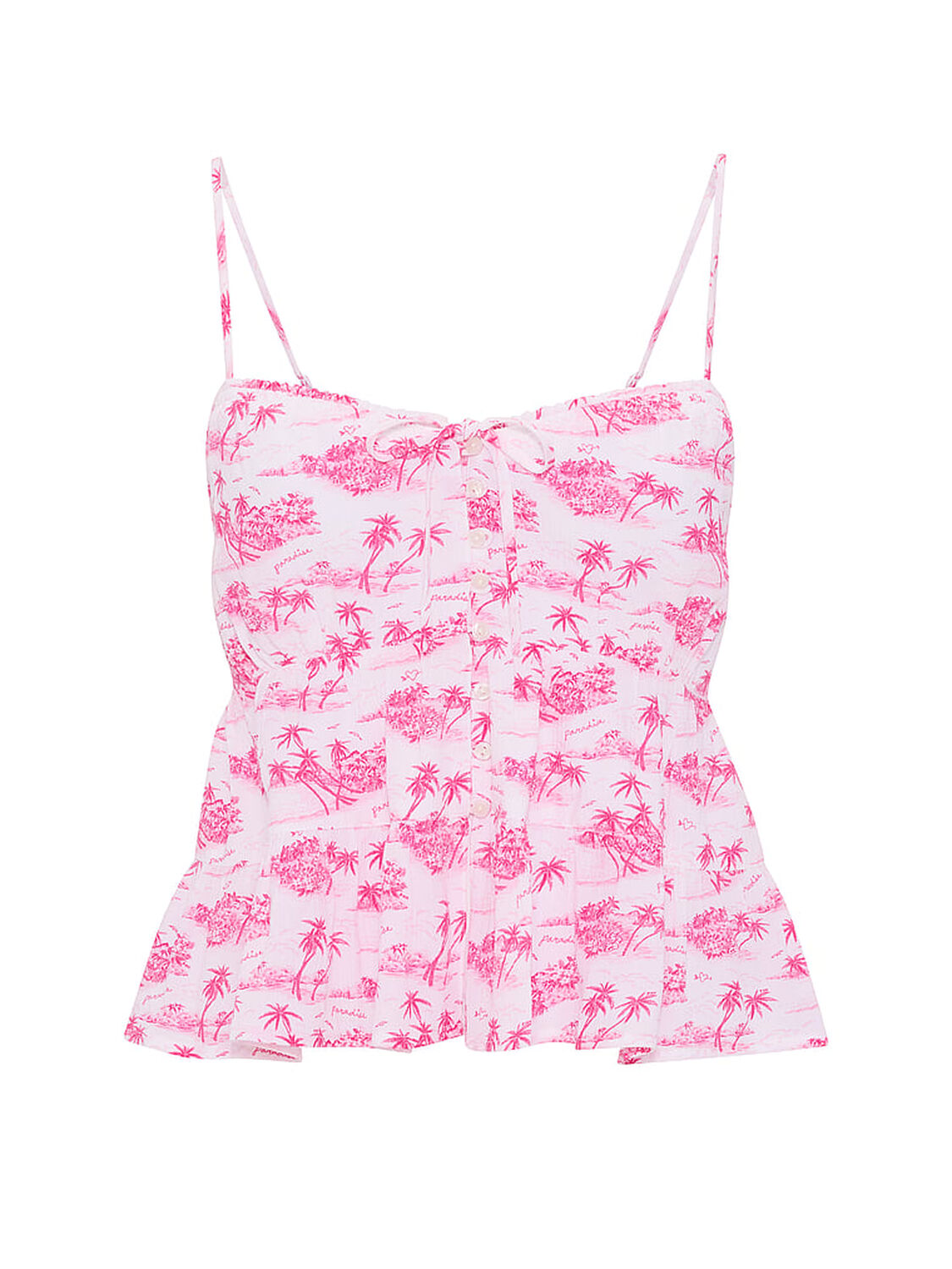 vs Pink Flirt Alert Tiered Cami Candy Pink Toile 3 of 3 