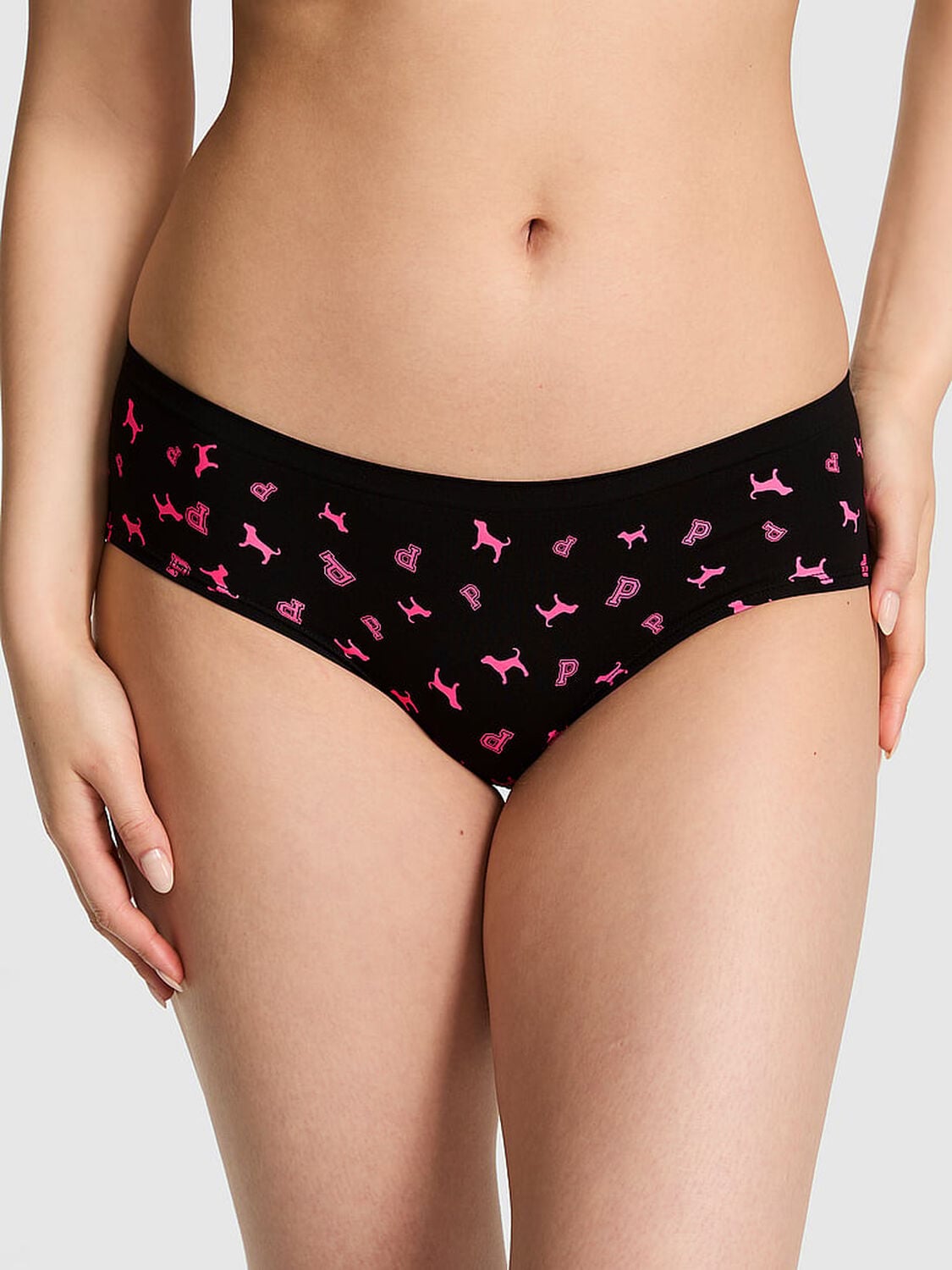 vs Pink Seamless Hiphugger Panty Black Logo Dog 1 of 3 