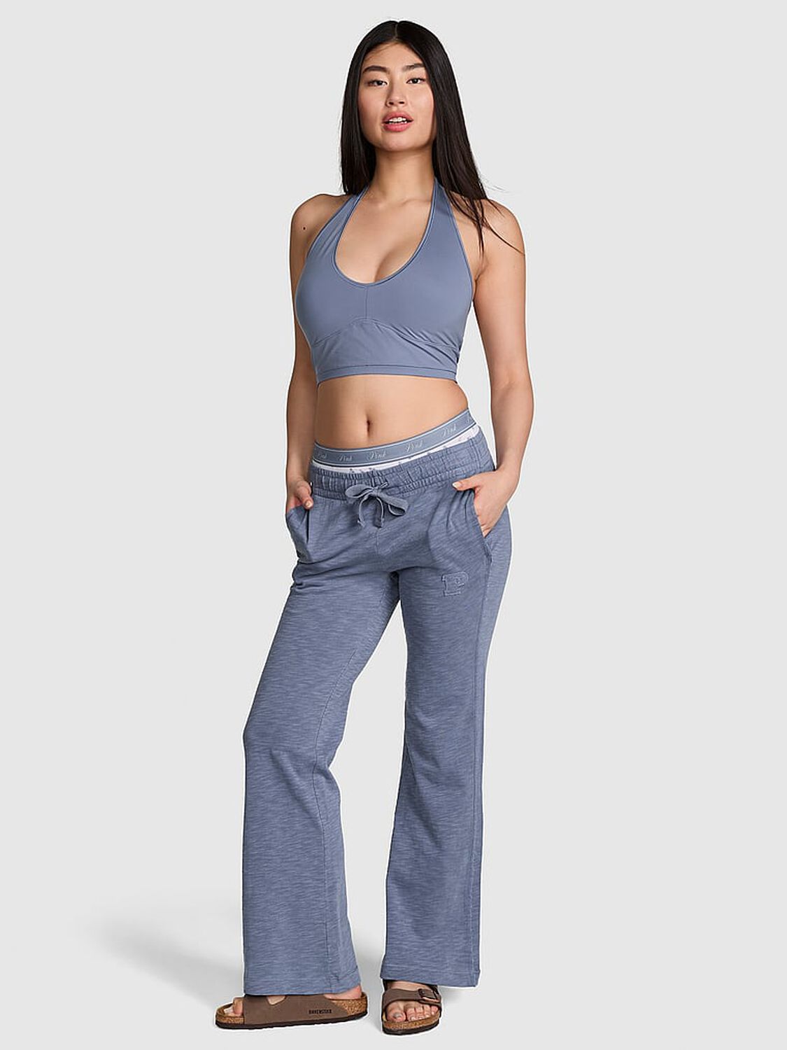 vs Pink Lightweight Lounge Flare Pants Dusty Iris 1 of 2 