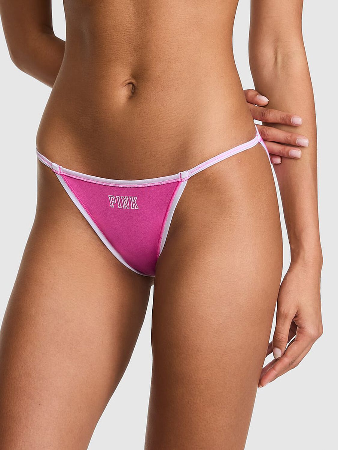 vs Pink Cotton String Bikini Panty Sizzling Strawberry With Pink Graphic 1 of 3 