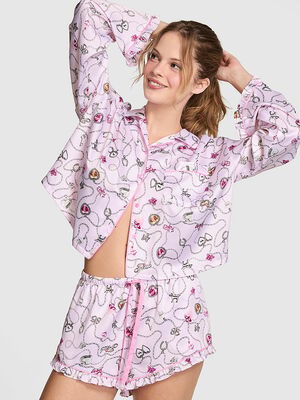 GRWPINK&trade; Satin Long-Sleeve and Shorts Pajama Set