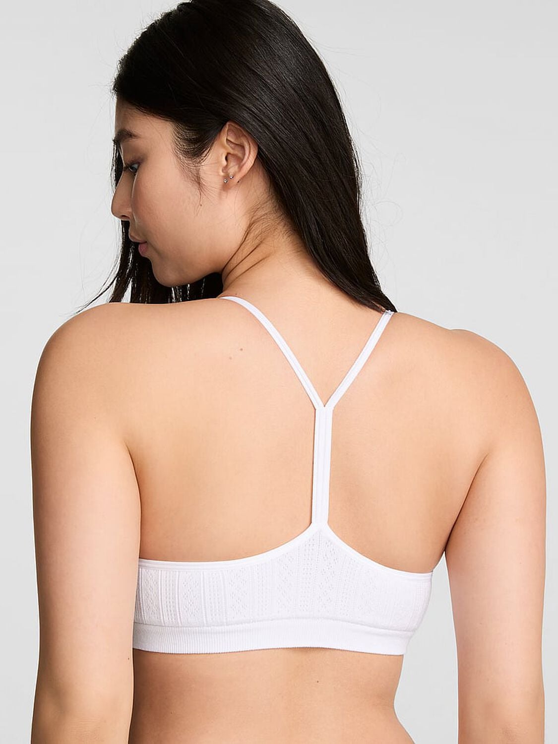 pink Pink AnyWear Low-Scoop Racerback Bra White 2 of 2 