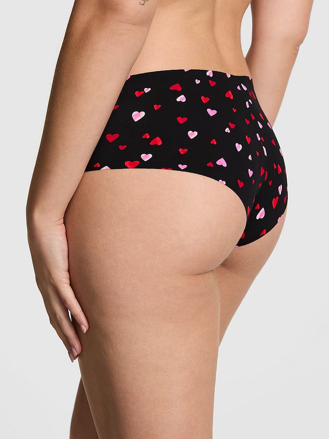 vs Pink No-Show Cheeky Panty Black Heart 2 of 3 