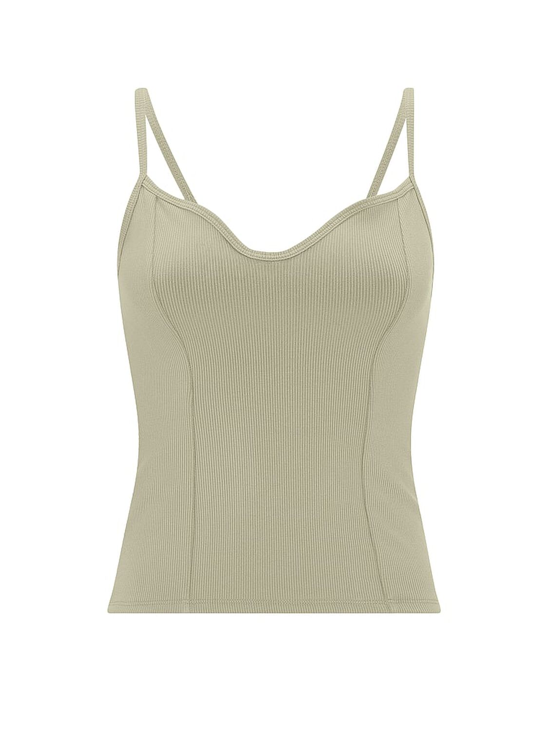 vs Pink All-Day Soft Rib Corset Tank Top Slate Green 3 of 3 