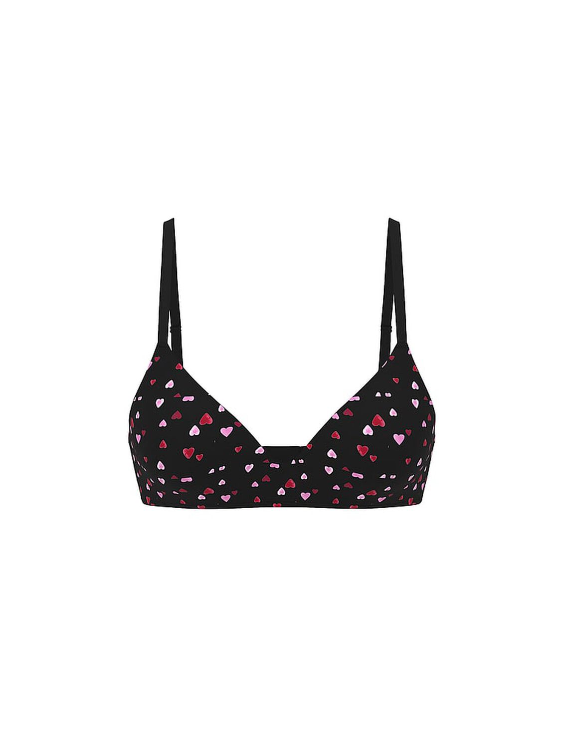 vs Pink Wear Everywhere Wear Everywhere Push-Up Wireless Bra Black Heart Print 3 of 3 