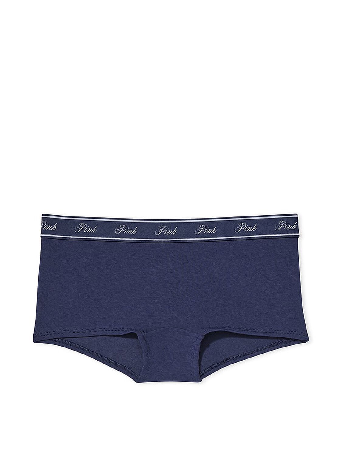 vs Pink Logo Cotton Shine Boyshort Panty Midnight Navy 3 of 3 