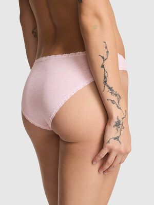 Cotton Lace-Trim Low-Rise Cheeky Panty