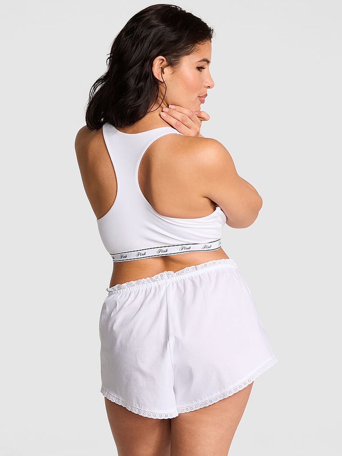 vs Pink By Frankies Bikinis Cloud Poplin Shorts Bright White 2 of 3 