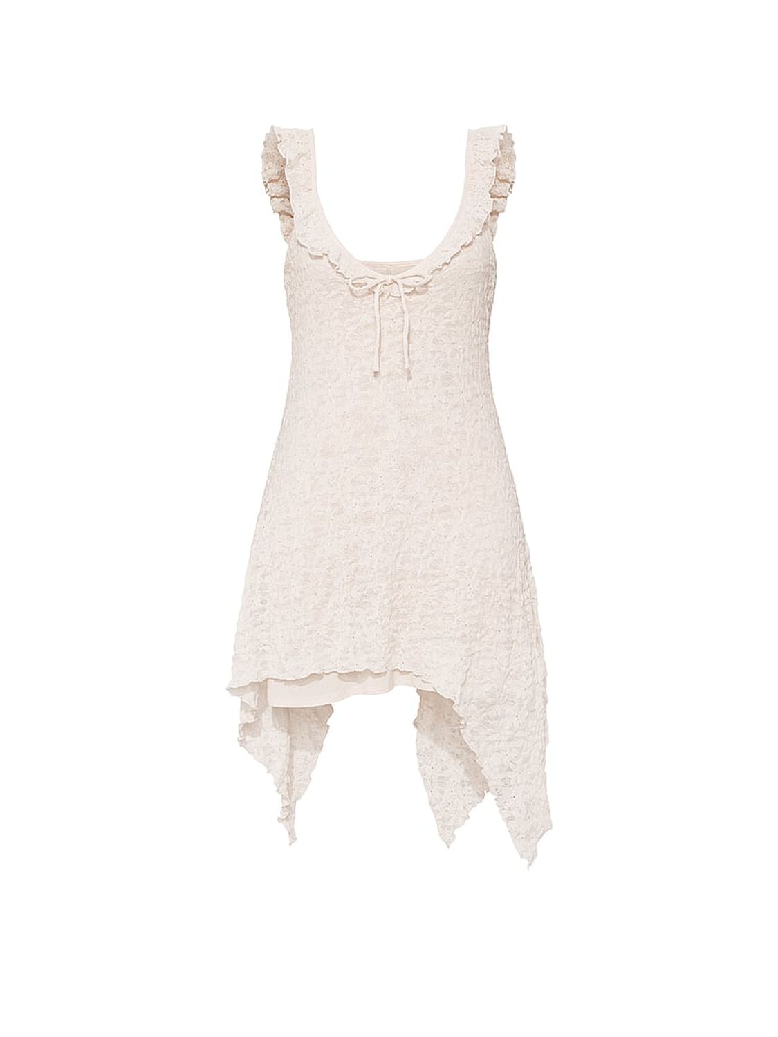 vs Pink Handkerchief-Hem Midi Dress Winter White 3 of 3 