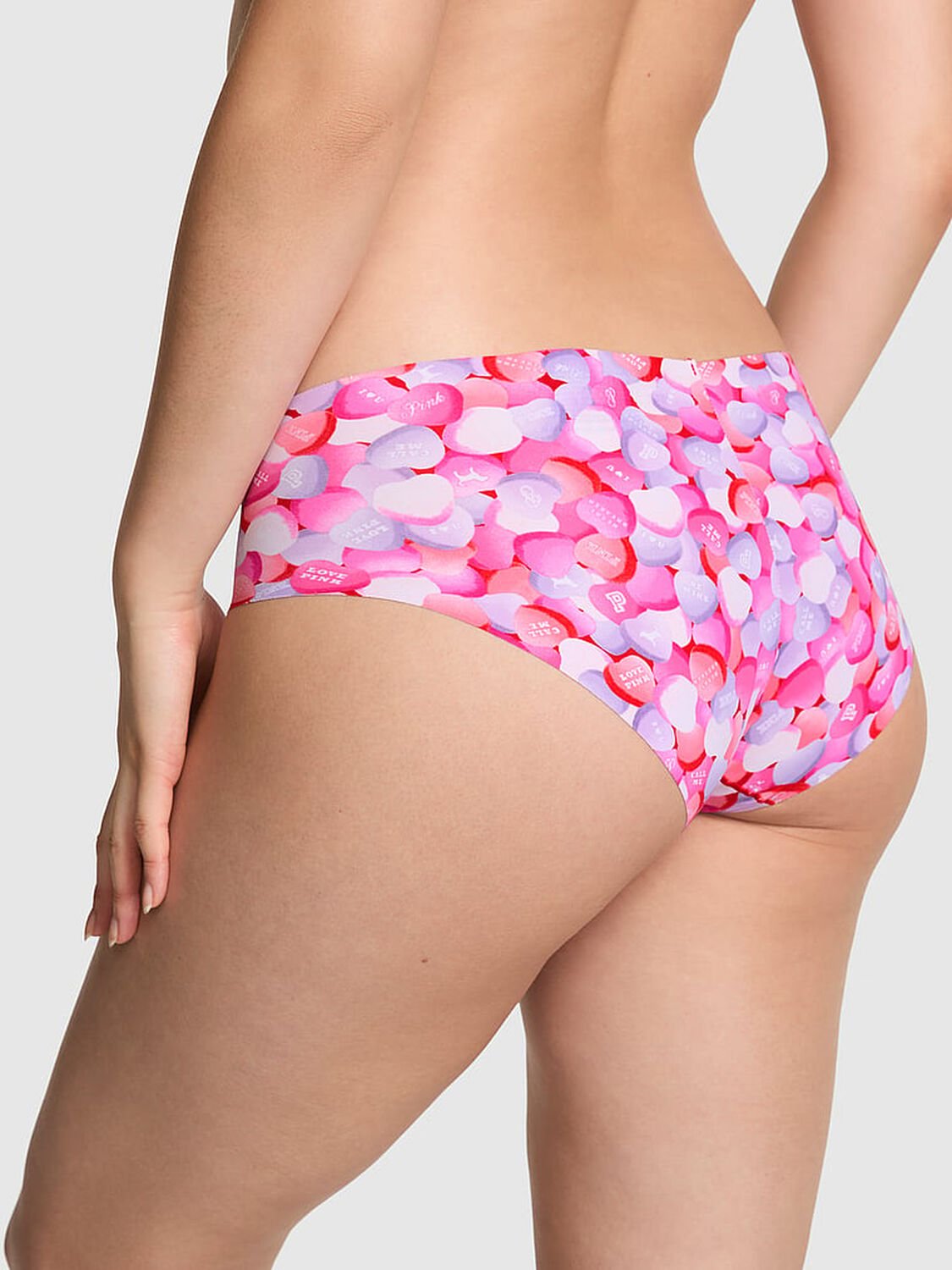 vs Pink No-Show Hiphugger Panty Pink Photo Real Candy Heart 2 of 3 