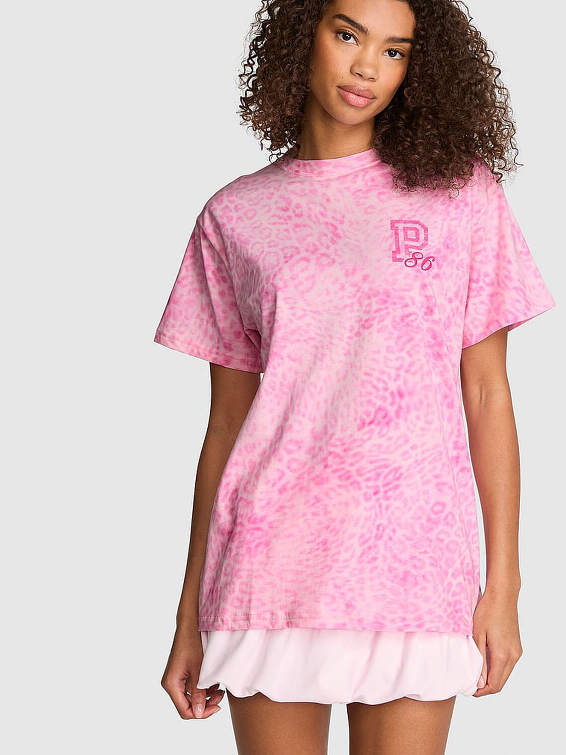 vs Pink Campus Cotton&trade; Tee Pink Leopard 1 of 4 