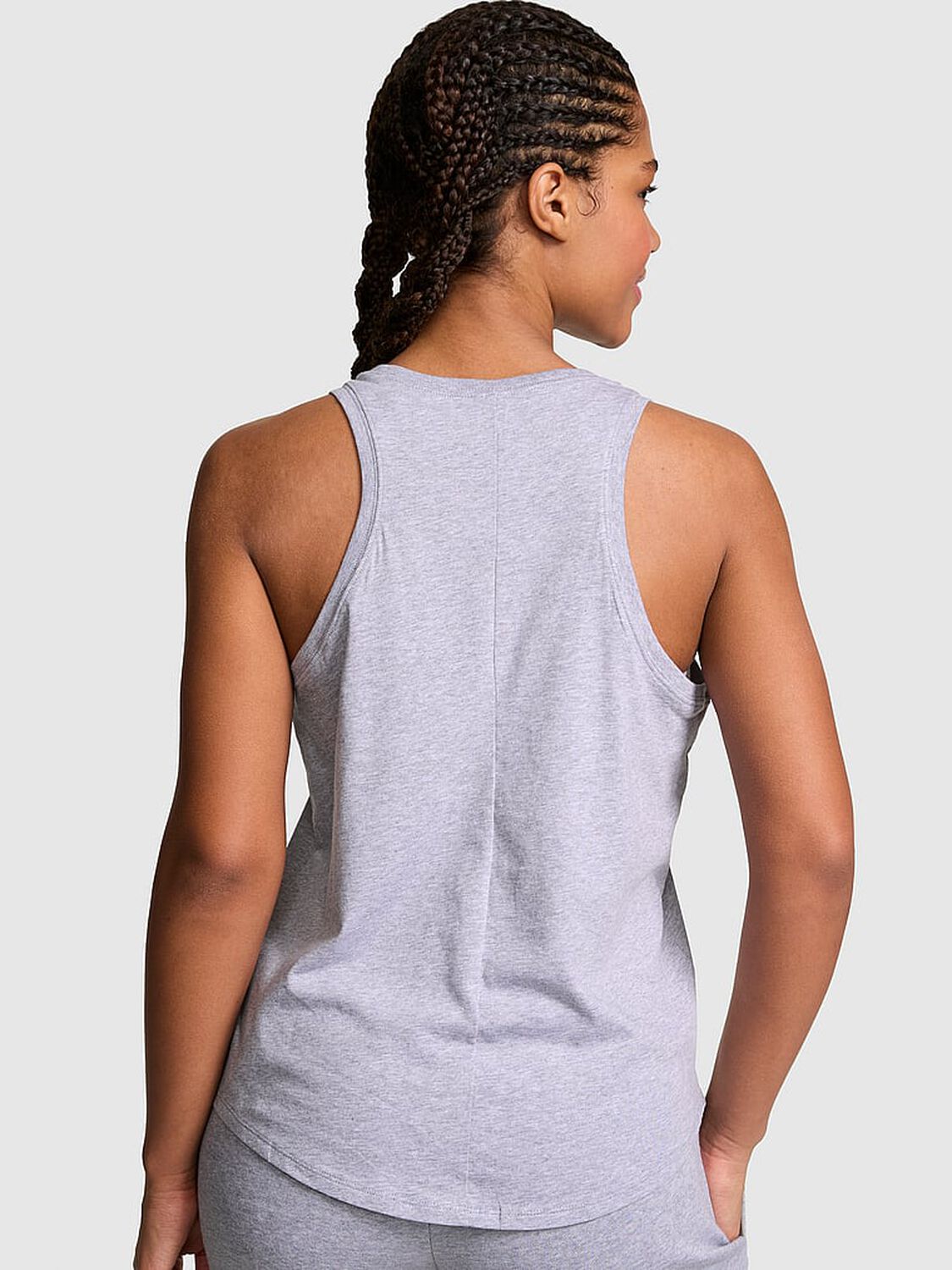 vs Pink Campus Cotton&trade; Tank Top Medium Heather Grey 2 of 3 