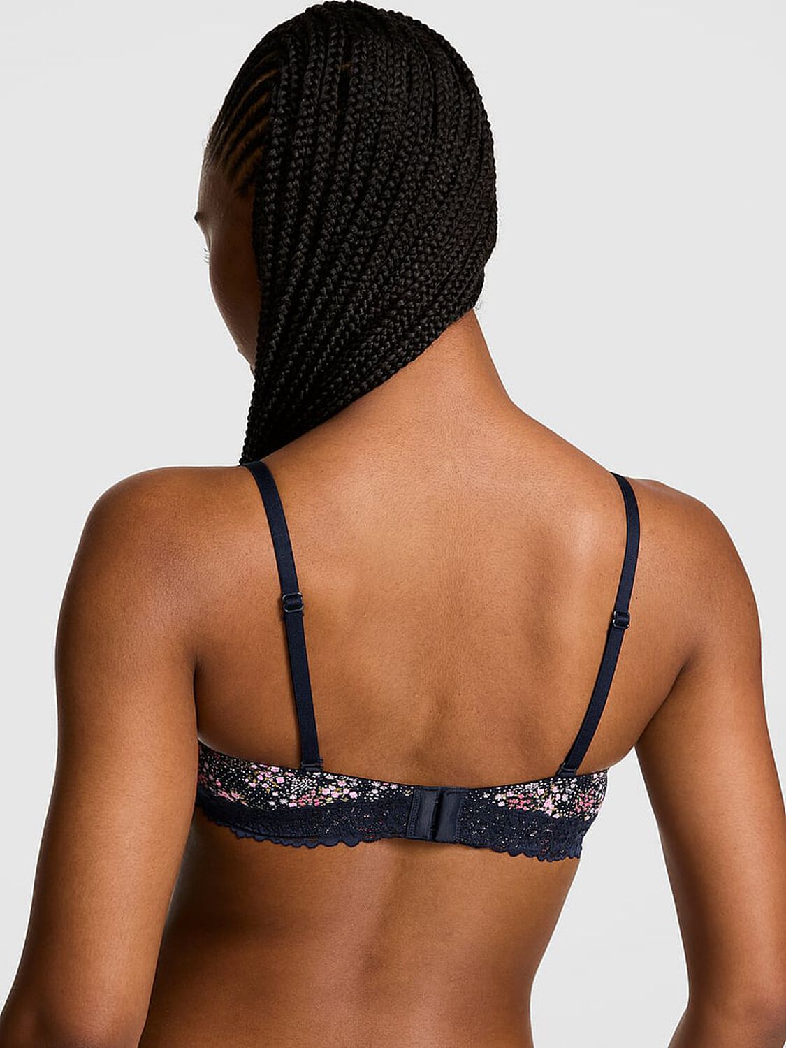 vs Pink Wear Everywhere Wear Everywhere&trade; Lightly Lined Full Coverage T-Shirt Bra Noir Navy Floral 2 of 4 