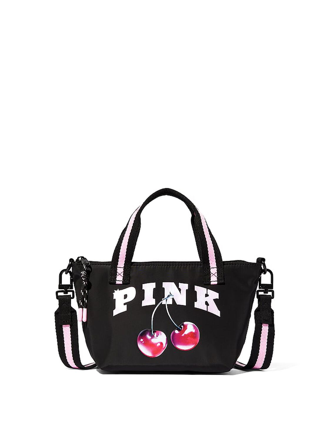 vs Pink Mini Crossbody Nylon Tote Bag Black Cherry Logo Nylon 1 of 4 