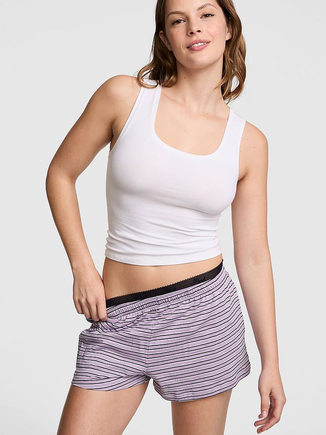 pink Pink Light as Air Jersey Shorts Antique Violet Stripes 1 of 3 