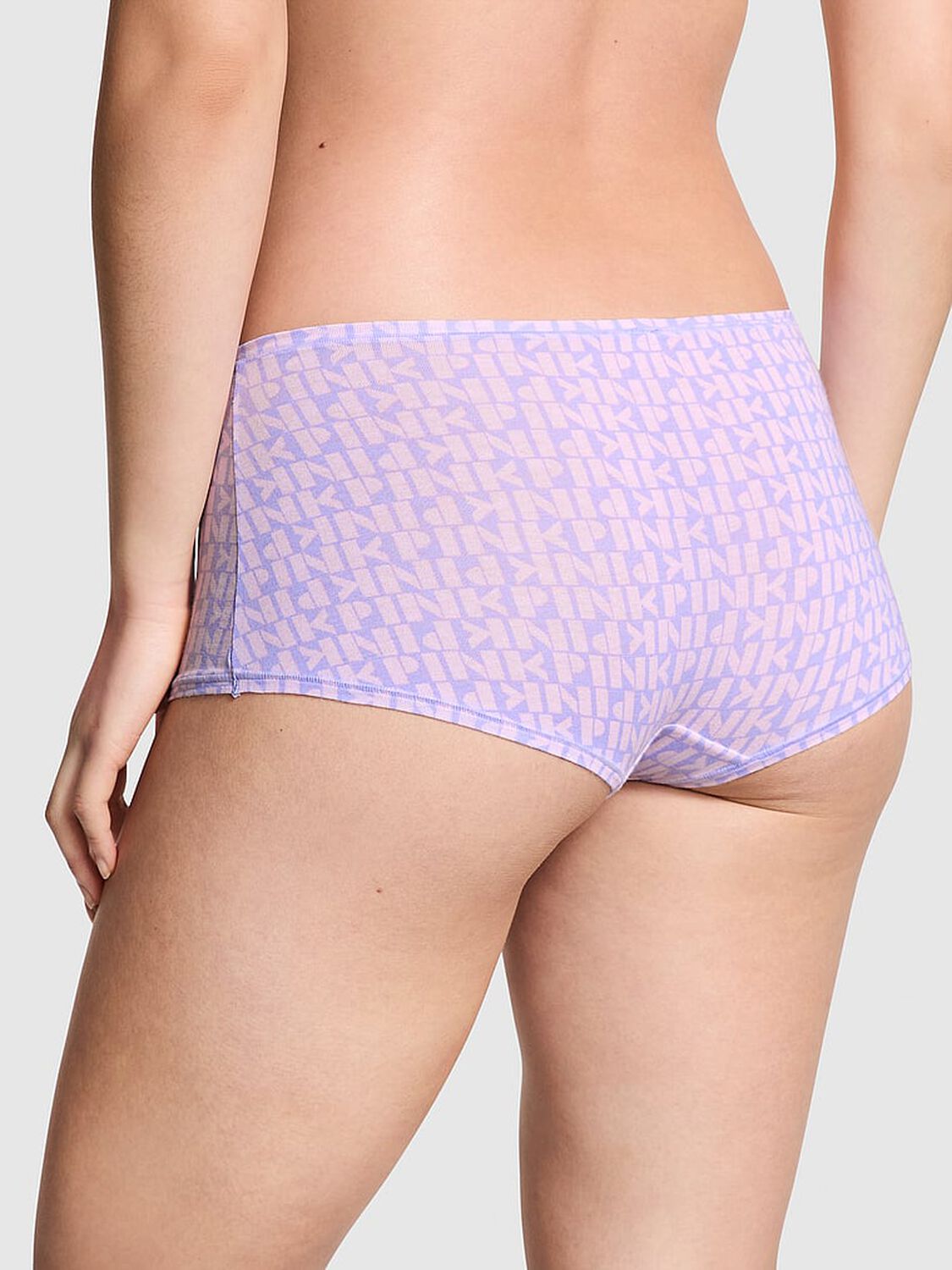 vs Pink Cotton Boyshort Panty Purple Cloud Pink Logo Print 2 of 3 