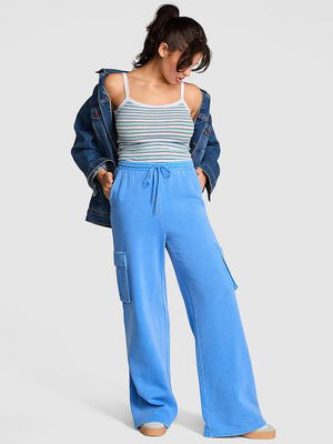 Ivy Fleece Wide-Leg Cargo Sweatpants