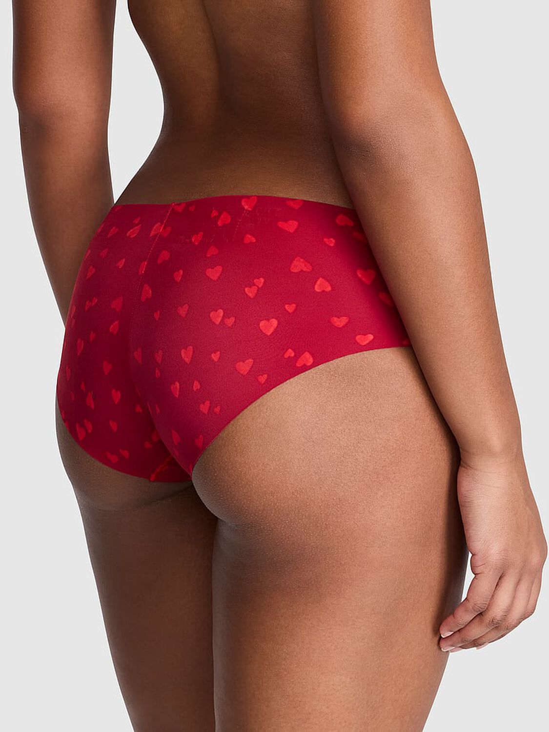 vs Pink No-Show Hiphugger Panty Red Heart  With You Wish Foil Graphic 2 of 3 