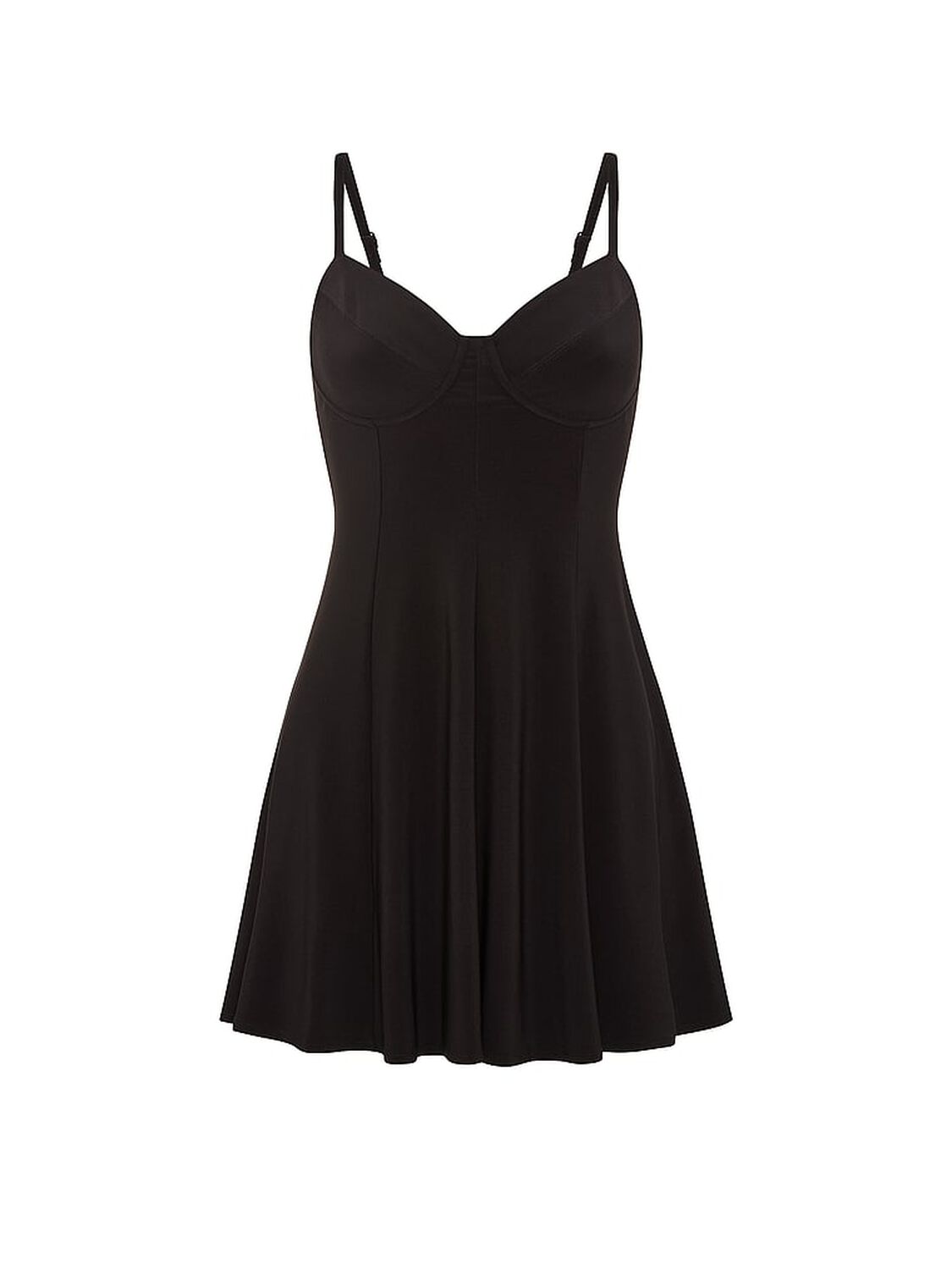 vs Pink Night-Out Stretchy Knit Corset Dress Pure Black 3 of 3 