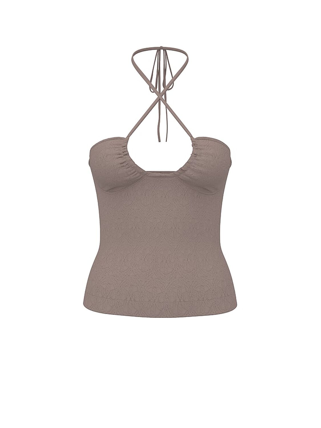 vs Pink Floral Jacquard Halter Top Iced Coffee 3 of 3 