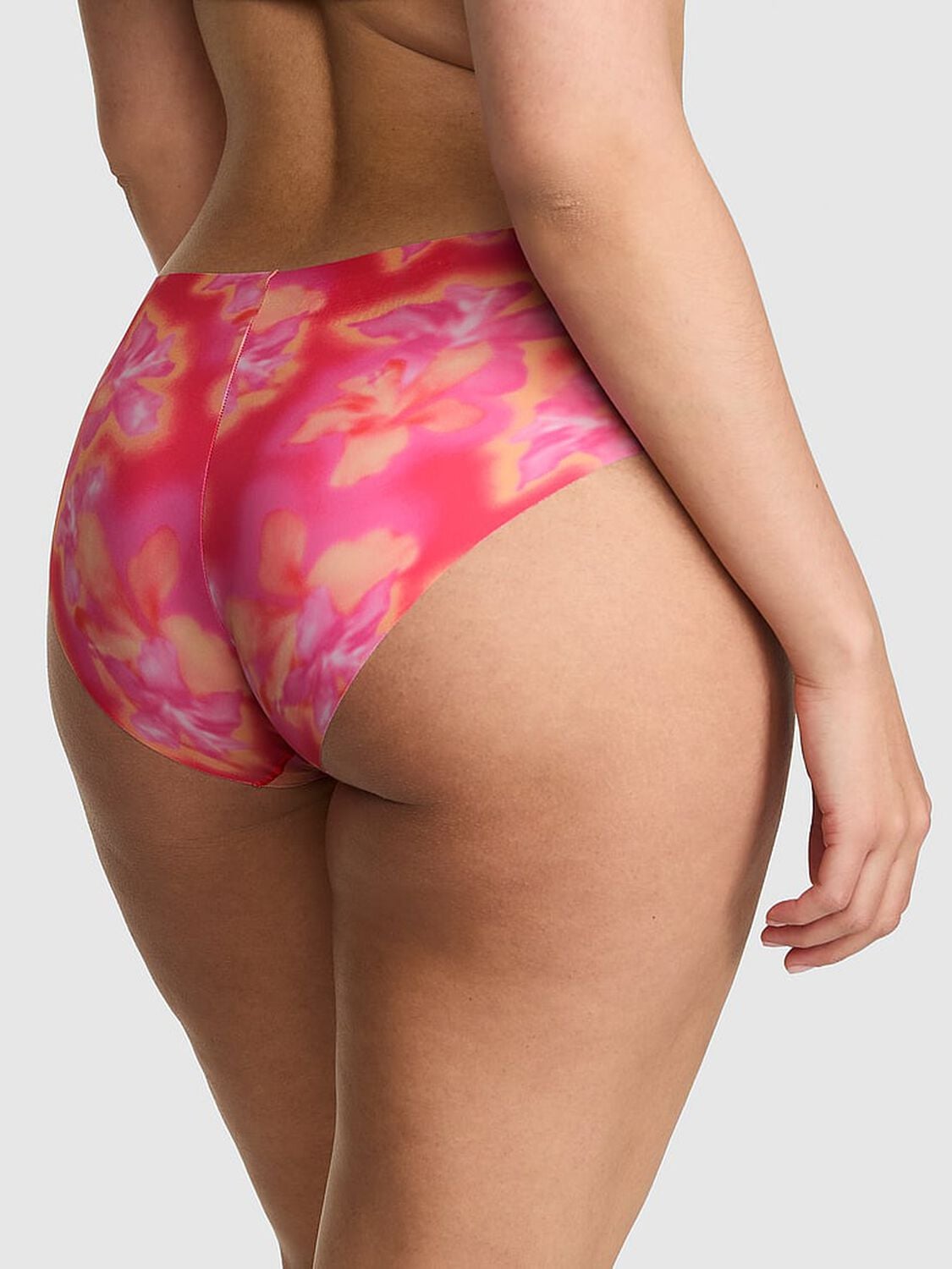 vs Pink No-Show Hiphugger Panty Candy Pink Hibiscus Floral Print 2 of 3 