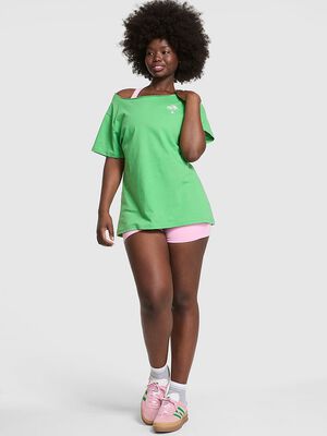 Campus Cotton Off-The-Shoulder Tee