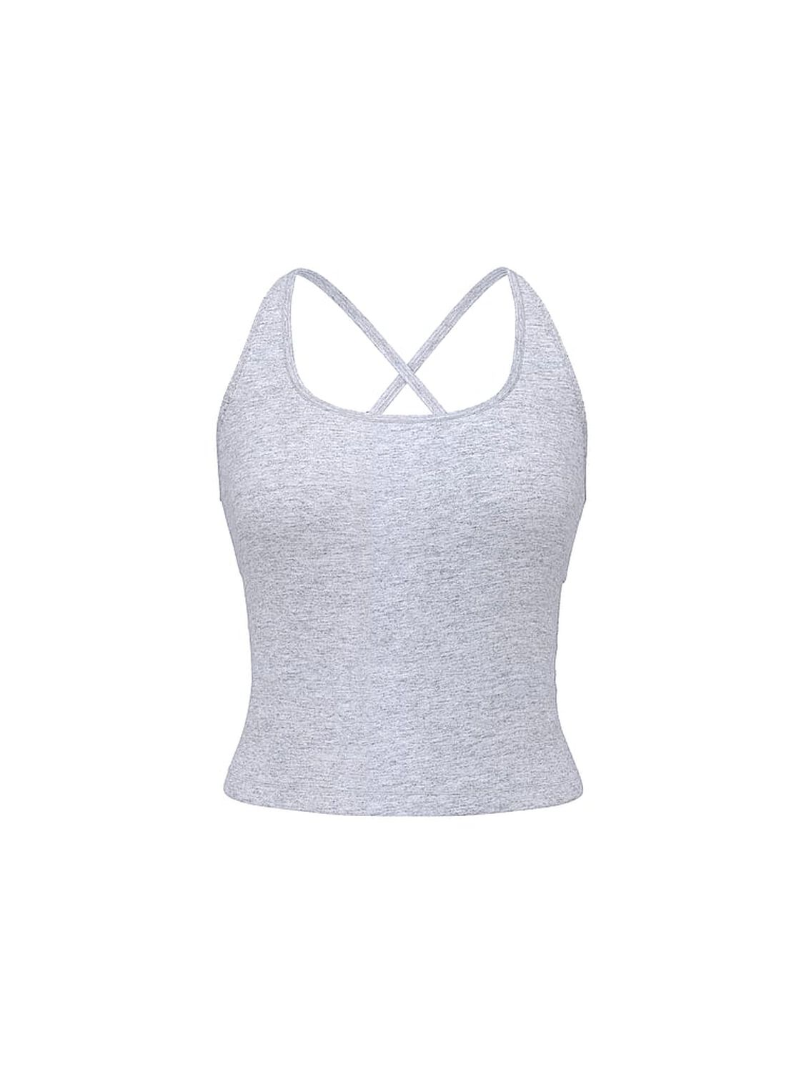 vs Pink All-Day Cotton Square-Neck Tank Top Limited Edition Medium Heather Grey 3 of 3 