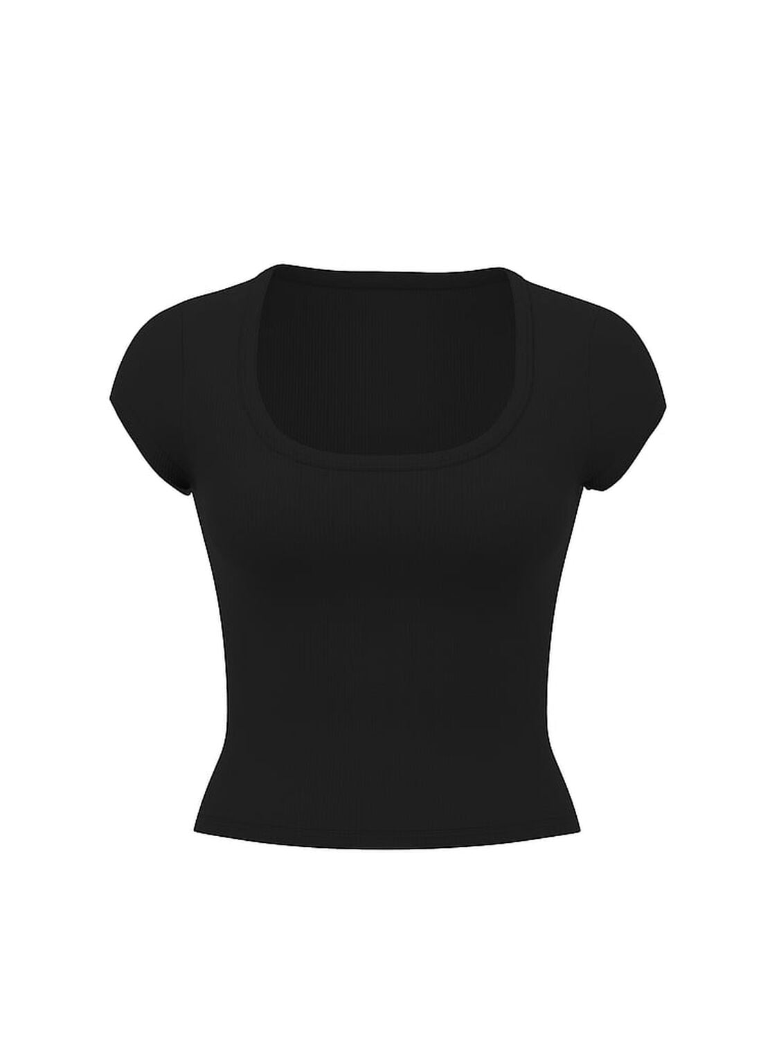 pink Pink Vintage Ribbed Scoop Tee Pure Black 3 of 4 