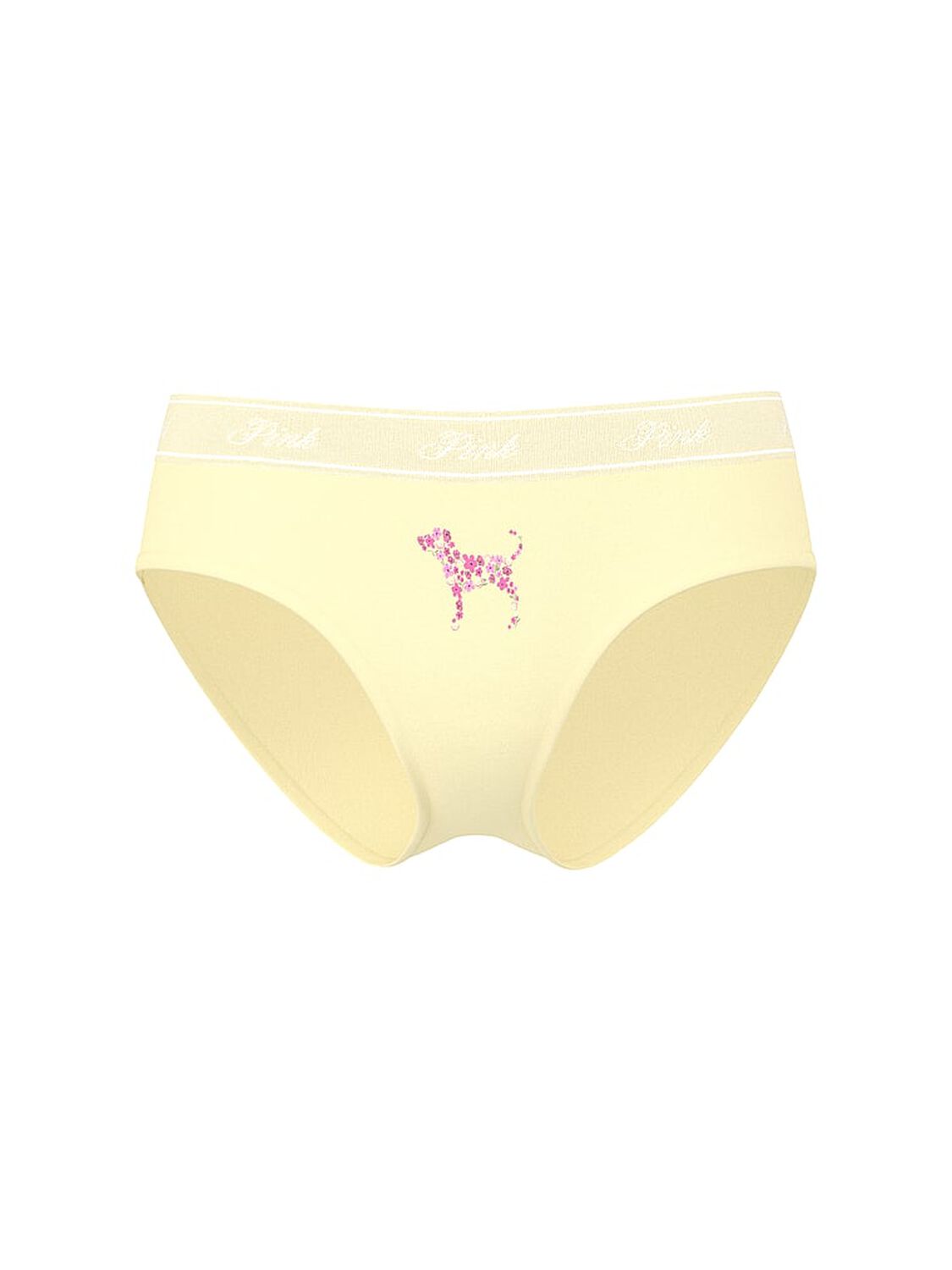 vs Pink Logo Cotton Hiphugger Panty Palest Yellow With Dog 3 of 3 