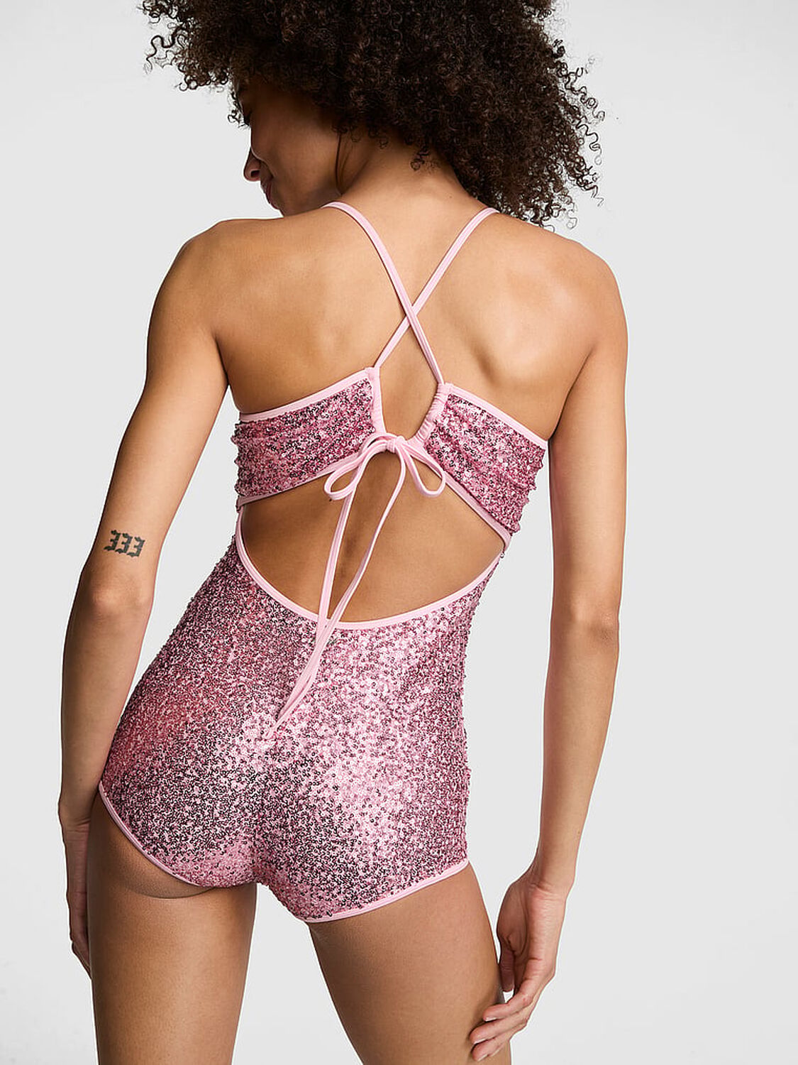 pink Pink Strappy Onesie Swimsuit Boardwalk Pink 2 of 3 