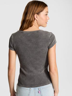Vintage Ribbed Scoop Tee
