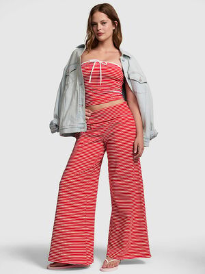 All-Day Cotton&trade; Foldover Wide-Leg Pants