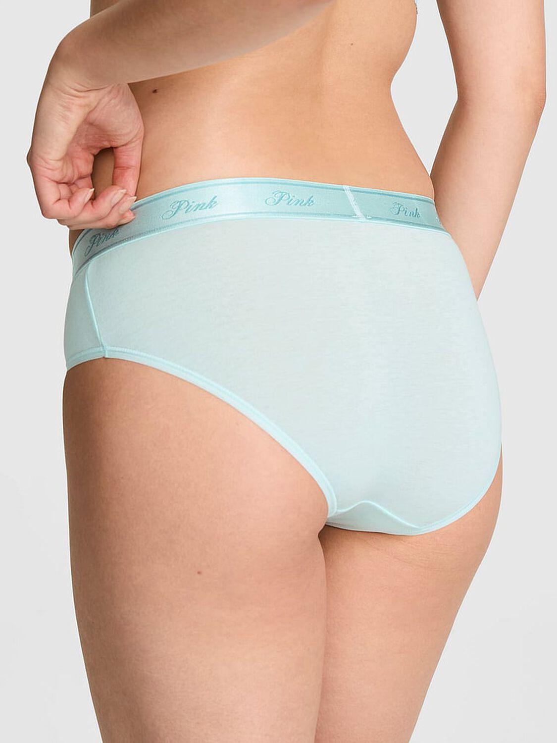 vs Pink Logo Cotton Hiphugger Panty Spray Blue 2 of 2 