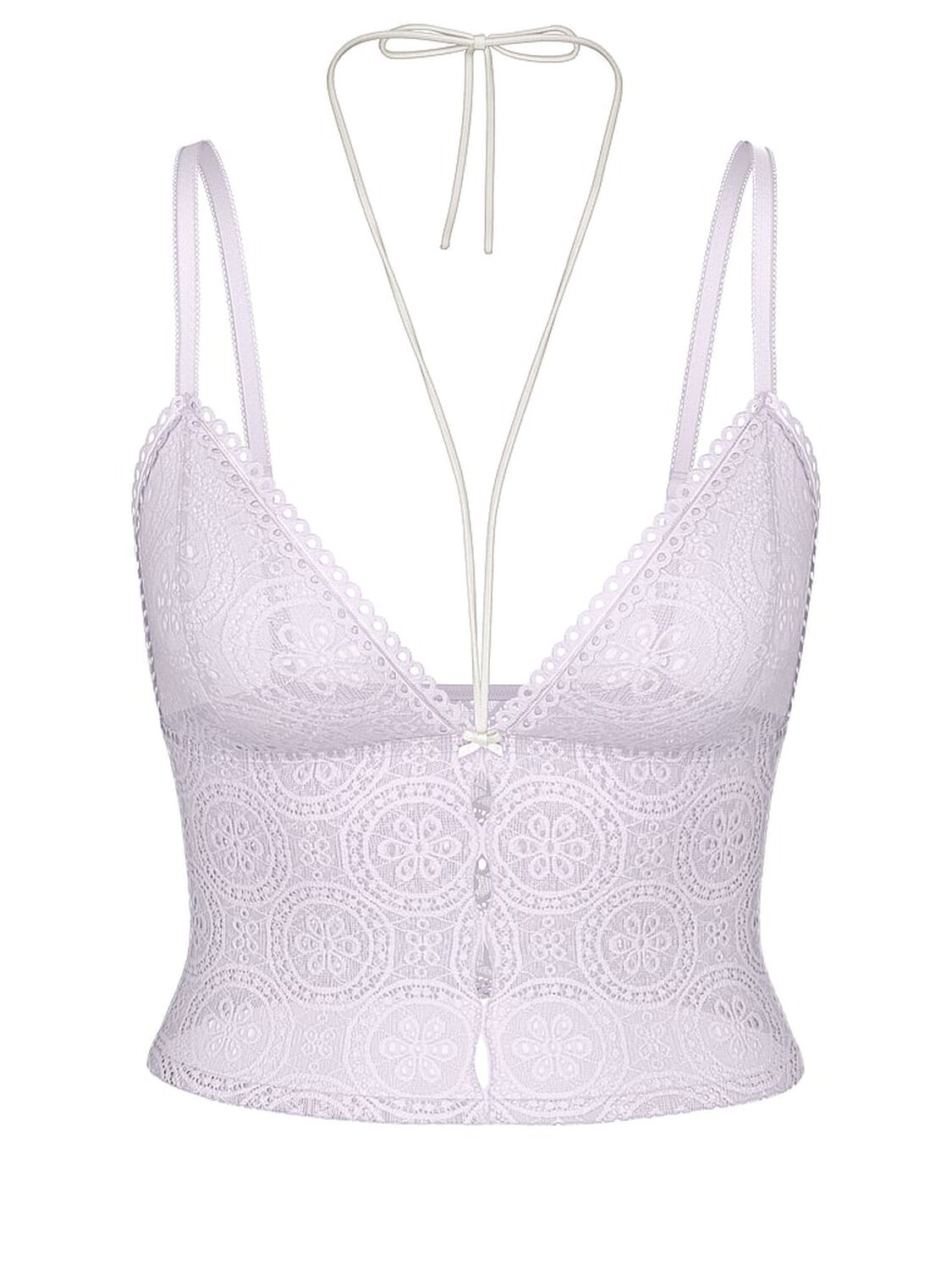 vs Pink Bralettes & Bra Tops Wink Eyelet Lace Unlined Longline Bralette Purple Whisper 3 of 3 