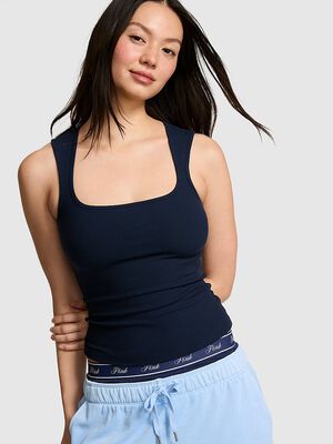 All-Day Soft Rib Square-Neck Tank Top